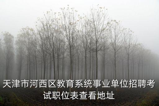 天津市河西區(qū)教育系統(tǒng)事業(yè)單位招聘考試職位表查看地址