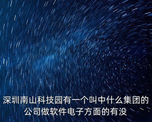 深圳南山科技園有一個叫中什么集團的公司做軟件電子方面的有沒