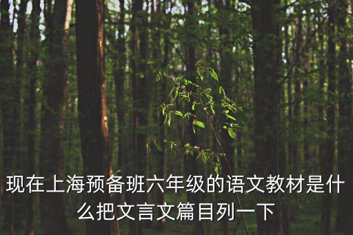 現(xiàn)在上海預(yù)備班六年級(jí)的語文教材是什么把文言文篇目列一下