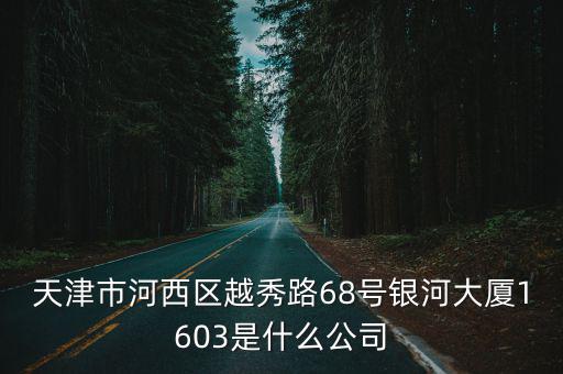 天津市河西區越秀路68號銀河大廈1603是什么公司