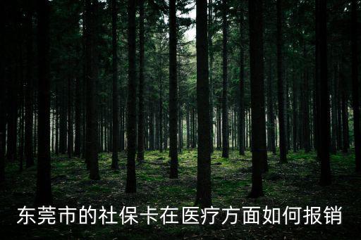 東莞市的社保卡在醫療方面如何報銷