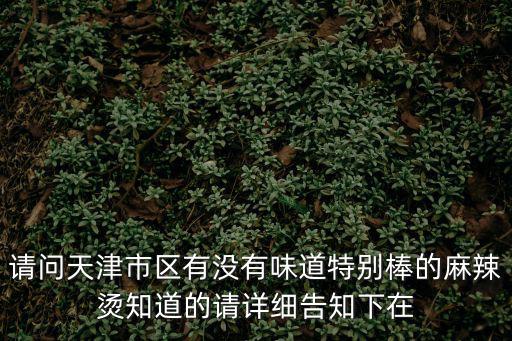請問天津市區有沒有味道特別棒的麻辣燙知道的請詳細告知下在