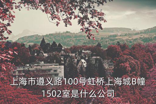上海市遵義路100號虹橋上海城B幢1502室是什么公司