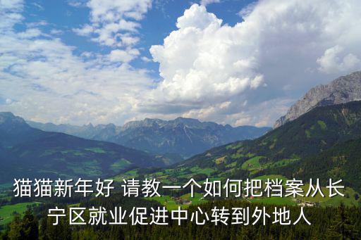 貓貓新年好 請教一個如何把檔案從長寧區就業促進中心轉到外地人