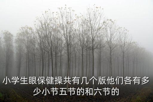小學(xué)生眼保健操共有幾個版他們各有多少小節(jié)五節(jié)的和六節(jié)的