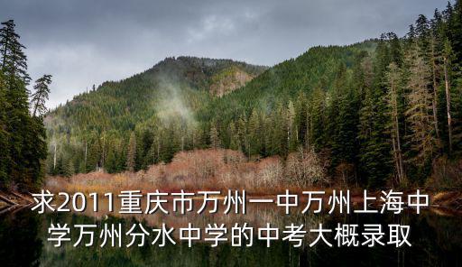 求2011重慶市萬州一中萬州上海中學萬州分水中學的中考大概錄取