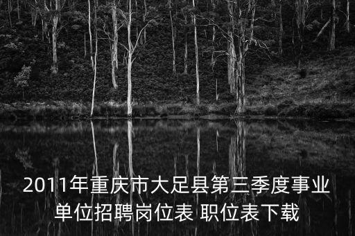 2011年重慶市大足縣第三季度事業單位招聘崗位表 職位表下載