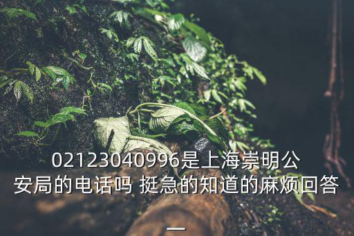 02123040996是上海崇明公安局的電話嗎 挺急的知道的麻煩回答一