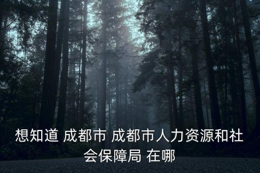 我要找成都市社保局，成都市社會保障網
