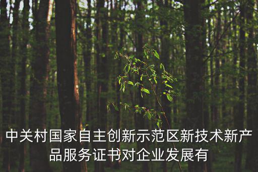 中關村國家自主創新示范區新技術新產品服務證書對企業發展有