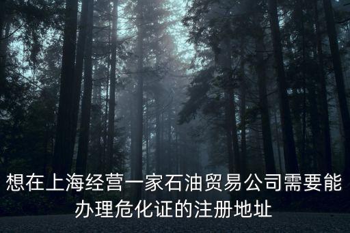 想在上海經(jīng)營一家石油貿(mào)易公司需要能辦理危化證的注冊地址
