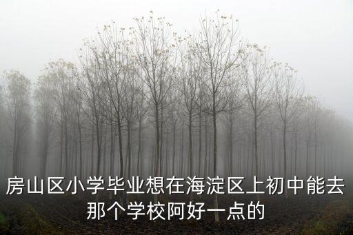 房山區小學畢業想在海淀區上初中能去那個學校阿好一點的