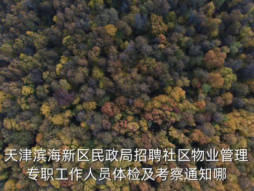 天津濱海新區民政局招聘社區物業管理專職工作人員體檢及考察通知哪