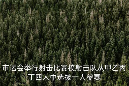 市運會舉行射擊比賽校射擊隊從甲乙丙丁四人中選拔一人參賽