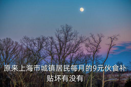 原來上海市城鎮居民每月的9元伙食補貼壞有沒有