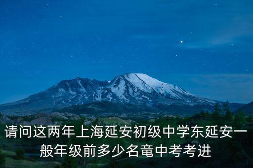 請問這兩年上海延安初級中學東延安一般年級前多少名竜中考考進