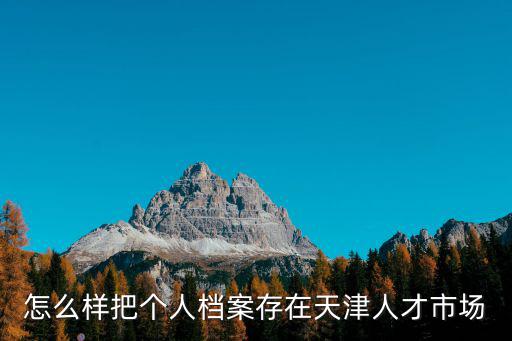 怎么樣把個人檔案存在天津人才市場