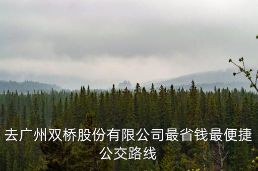 去廣州雙橋股份有限公司最省錢最便捷公交路線