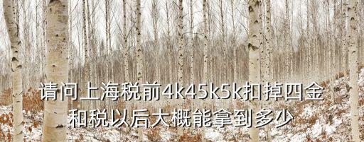 請問上海稅前4k45k5k扣掉四金和稅以后大概能拿到多少