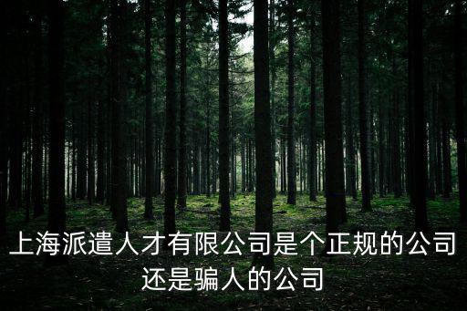 上海派遣人才有限公司是個正規的公司還是騙人的公司