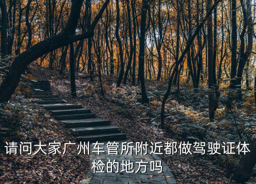 請問大家廣州車管所附近都做駕駛證體檢的地方嗎