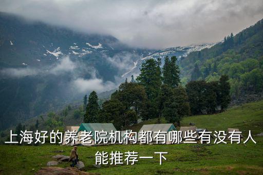上海好的養老院機構都有哪些有沒有人能推薦一下