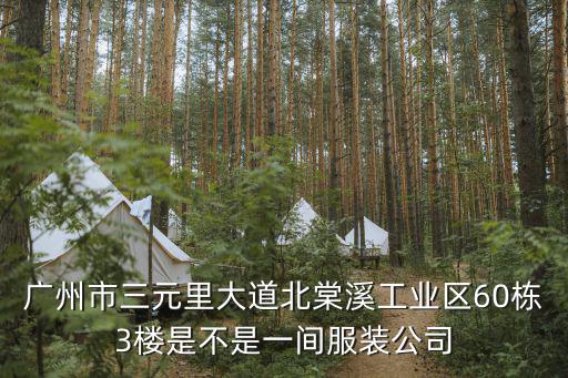廣州市三元里大道北棠溪工業區60棟3樓是不是一間服裝公司