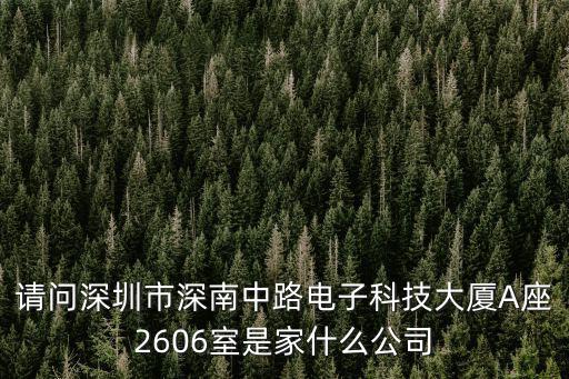 請問深圳市深南中路電子科技大廈A座2606室是家什么公司
