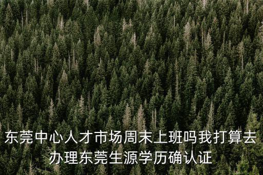 東莞中心人才市場周末上班嗎我打算去辦理東莞生源學歷確認證