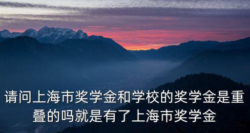 請問上海市獎學金和學校的獎學金是重疊的嗎就是有了上海市獎學金