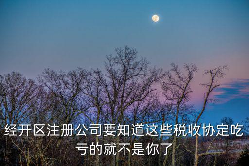 經(jīng)開(kāi)區(qū)注冊(cè)公司要知道這些稅收協(xié)定吃虧的就不是你了