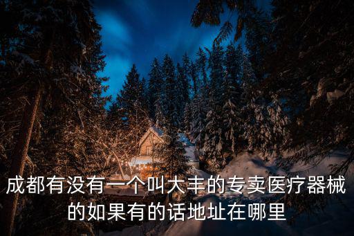 成都有沒有一個叫大豐的專賣醫(yī)療器械的如果有的話地址在哪里