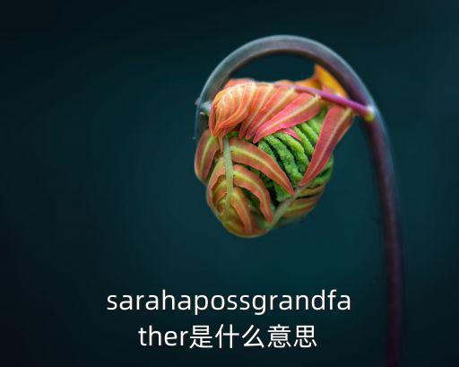 東莞薩拉亞餐廳，sarahapossgrandfather是什么意思