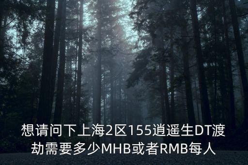 上海市上空有人渡劫，想請問下上海2區155逍遙生DT渡劫需要多少MHB或者RMB每人
