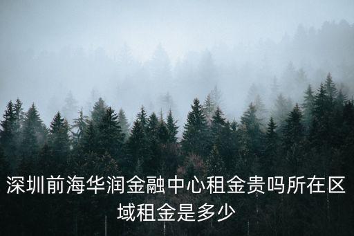 深圳前海華潤金融中心租金貴嗎所在區域租金是多少