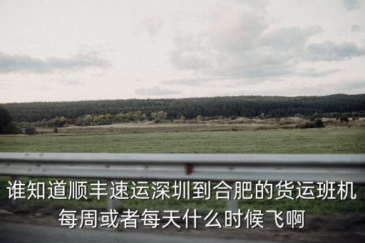 誰知道順豐速運深圳到合肥的貨運班機每周或者每天什么時候飛啊