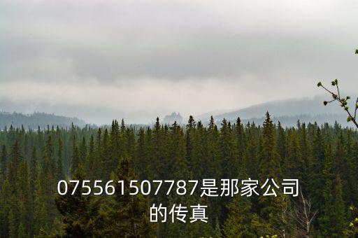 075561507787是那家公司的傳真