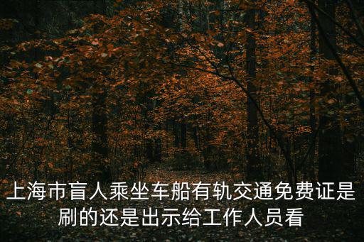 上海市盲人乘坐車船有軌交通免費證是刷的還是出示給工作人員看