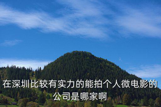 在深圳比較有實力的能拍個人微電影的公司是哪家啊