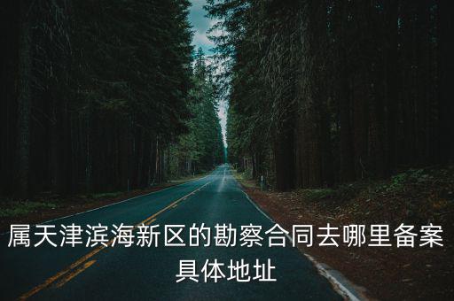 天津市塘沽區(qū)臺(tái)豐家園，屬天津?yàn)I海新區(qū)的勘察合同去哪里備案具體地址