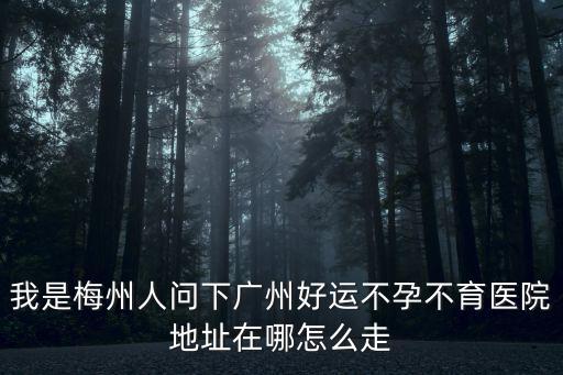 我是梅州人問下廣州好運不孕不育醫院地址在哪怎么走