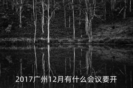 2017廣州12月有什么會議要開