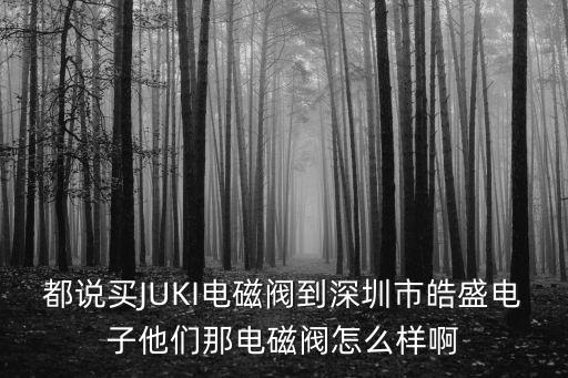 都說買JUKI電磁閥到深圳市皓盛電子他們那電磁閥怎么樣啊