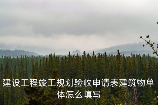 上海市結構驗收申請表，建設工程竣工規劃驗收申請表建筑物單體怎么填寫