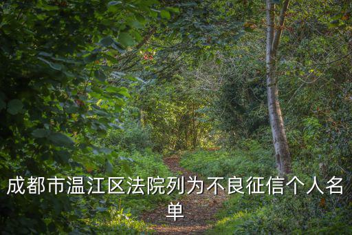 成都市溫江區法院列為不良征信個人名單