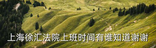上海徐匯法院上班時間有誰知道謝謝