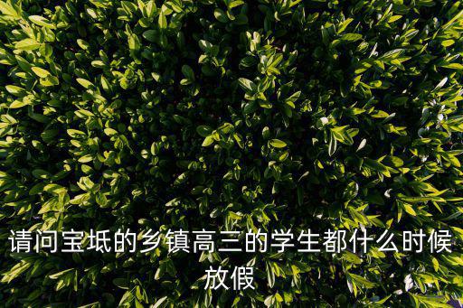 請問寶坻的鄉鎮高三的學生都什么時候放假