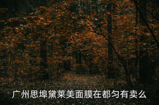 廣州思埠黛萊美面膜在都勻有賣么