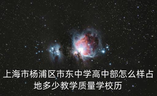 上海市楊浦區市東中學高中部怎么樣占地多少教學質量學校歷