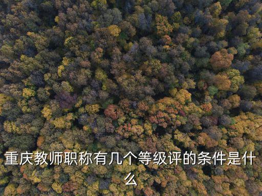重慶教師職稱有幾個等級評的條件是什么